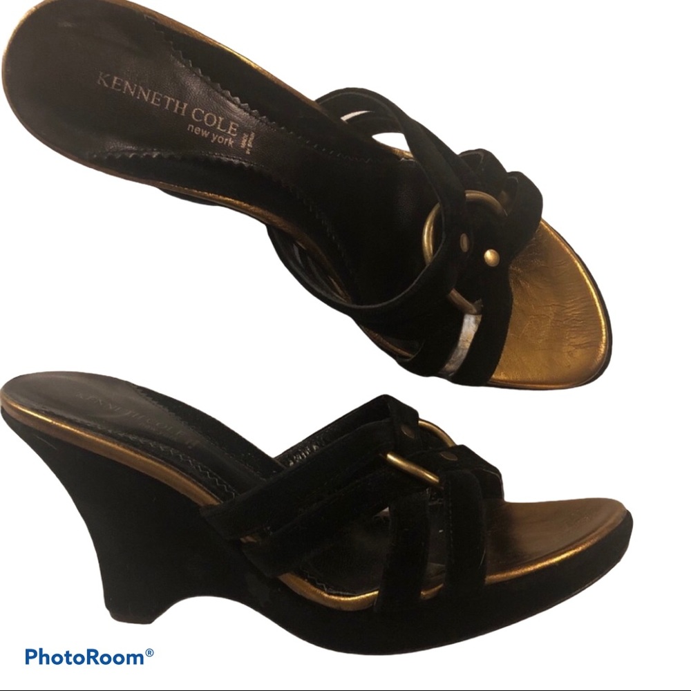 Kenneth Cole New York Black Wedge Heels 8 Spain